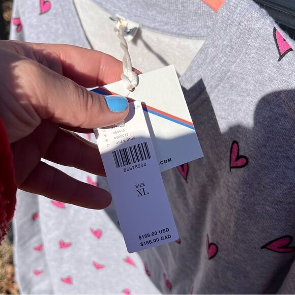 KULE Oversized All Over Hearts Sweatshirt NWT - Picture 9 of 10